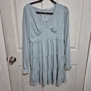 Almost Famous  Green Textured Dress